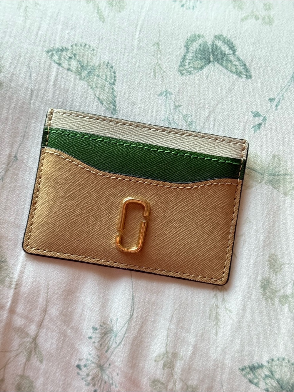 Marc Jacobs Beige & Green Card Holder